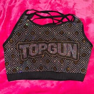 Black and Gold TOPGUN sports bra (runs a little bit big)